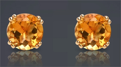 14K Citrine Stud Earrings