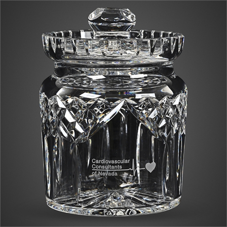 Waterford Lismore Crystal Biscuit Barrel with Lid — Maker Marked