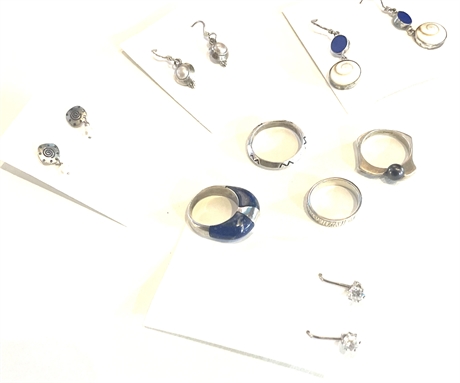 Sterling Silver Ring and Earring Lot