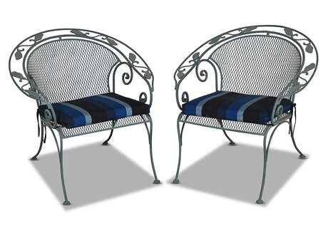 Pair Classic Iron Patio Chairs
