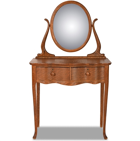 Queen Anne Double Drawer Dressing Table