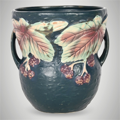 Roseville Pottery Blackberry Jardiniere, Rare Raised Mark, 6"