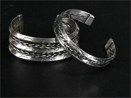Pair Sterling Silver Cuff Bracelets