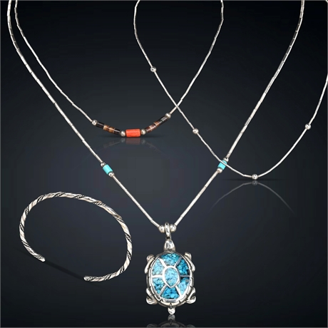 Vintage Sterling Necklaces and Bracelet