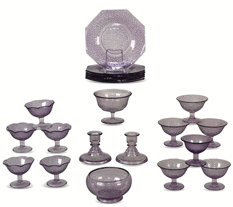 Octagonal Purple Sun Glass Smith Crackle Set
