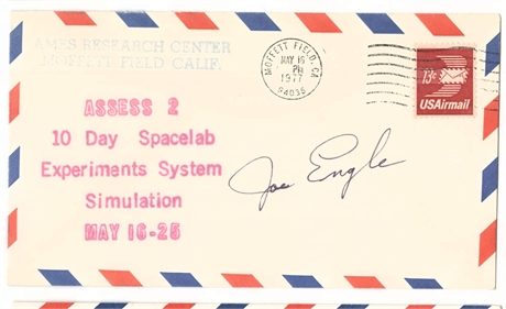 Joe Engle Signed ASSESS 2 Spacelab Simulation Cover, Ames Research Center, 1977