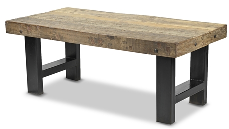 Modern Rustic Chunky Reclaimed Wood Cocktail Table