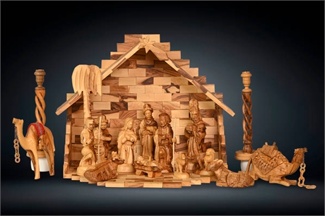 Olivewood Nativity from Jerusalem