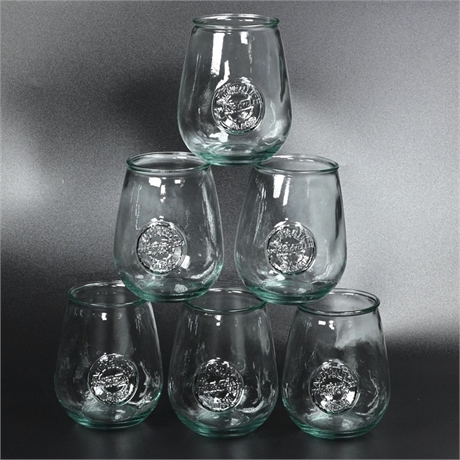 Authentic 100% Recycled Glass Stemless Wine Glasses