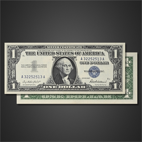 1957 $1 Silver Certificate — Uncirculated Blue Seal Note