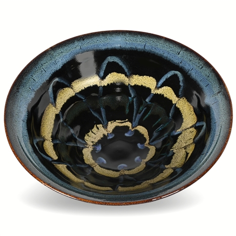 Ken Merrick Signed Centerpiece Bowl with Striking Glaze Design