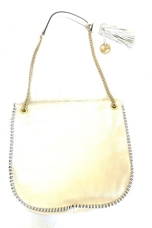 Michael Kors Ivory Leather Purse with Gold Hardware