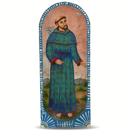 St. Francis Carved & Painted Nicho