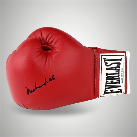 Muhammad Ali Signed Everlast Boxing Glove — Framed Display, vs. Liston Photo