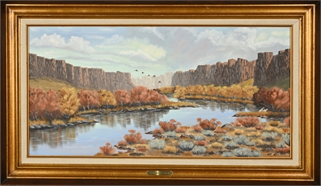 Carolyn Seibel 'Snake River Canyon' Oil on Canvas