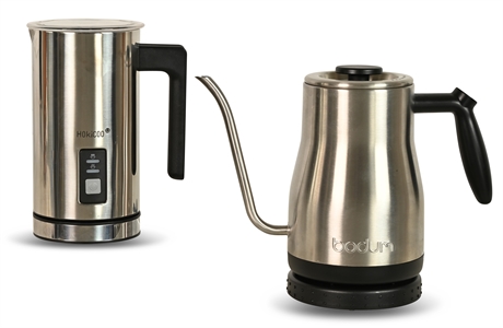 Bodum Electric Kettle and Hokicco Automatic Milk Frother