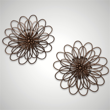 Deco De Ville Metal Wall Art Forged Metal Flowers