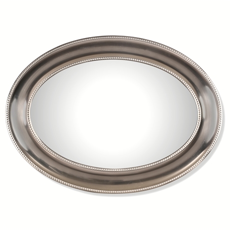 24" Oval Beaded Edge Wall Mirror