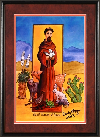 Candy Mayer “Saint Francis of Assisi” Print – Signed 2013, Framed