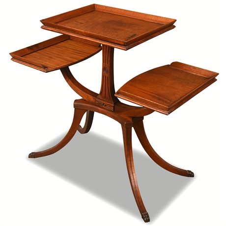 Mersman Mahogany Two-Tier Stand with Brass Claw Feet​