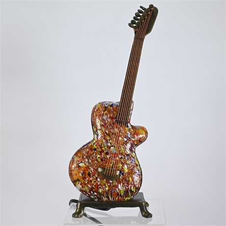 Millefiori Art Glass Electric Guitar Lamp