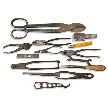 Vintage Tool Lot – Wiss Inlaid Shears, Diamond Duluth, Utica 402-61 Pliers