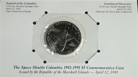Space Shuttle Columbia $5 Dollar Commemorative Coin