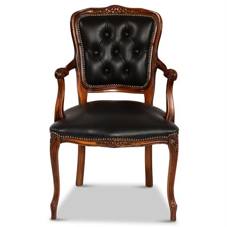 Carved Tufted Armchair