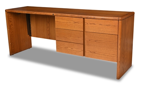 Vintage Oak Executive Desk by Steelcase