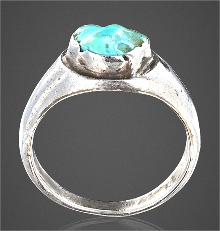 Navajo Sterling Silver Turquoise Ring Size 9.5, 8.1g