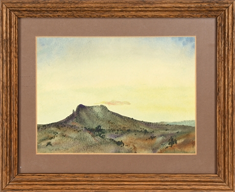 New Mexico Watercolor Landscape by Webb, 1974