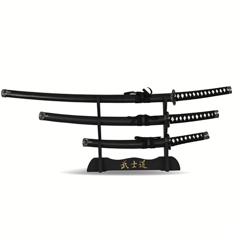 3 Piece Dragon Katana Set