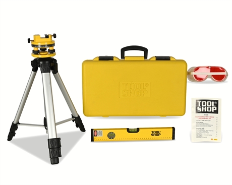 Tool Shop 16" Laser Level Professional Multi Beam Kit with Tripod & Case