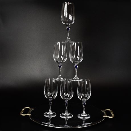 (6) Courvoisier Stem Glass