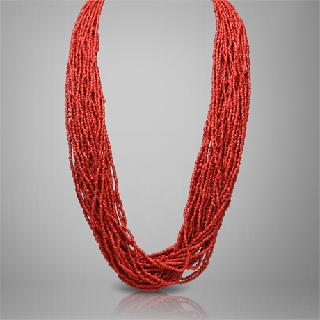 29 Strand Coral Bib Necklace