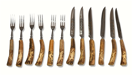 Klaus Tragbar Solingen Stag Horn Steak Set