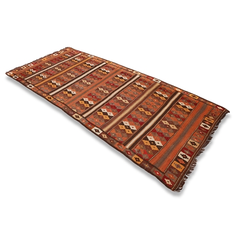 Afghan Maimana Kilim Rug – 5.2 x 11.6 ft, 1970s–80s Handwoven Wool