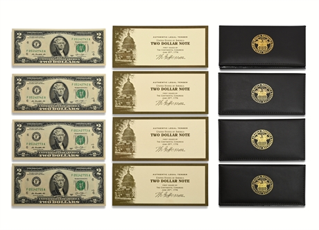 (4) Uncirculated $2 2013 US Federal Reserve Small Notes