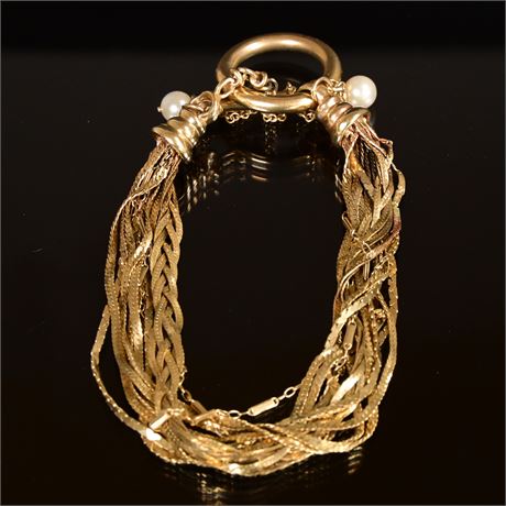 14K Gold Strand Bracelet