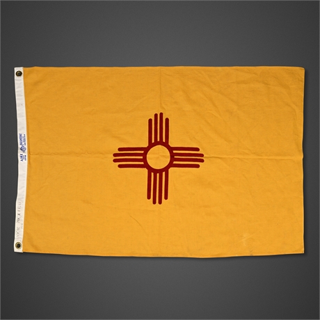 Vintage New Mexico Zia Flag Paramount Ajax Cotton 2' x 3'