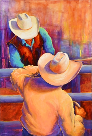 Jeri Desrochers “Next Up” Oil on Canvas