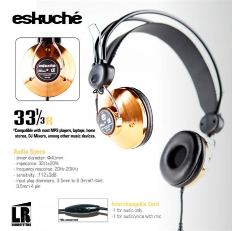 Eskuché 33 ⅓ Headphones – Vintage‑Style DJ Cans – 40 mm Drivers