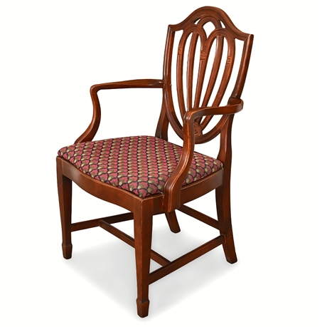 Mahogany Hepplewhite Style Shield-Back Armchair