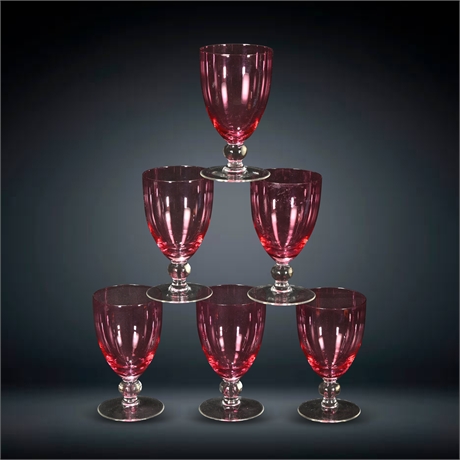 Vintage Cranberry Pink Water Goblets
