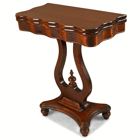Carl Forslund Cherry Flip-Top Game Table Lyre Base