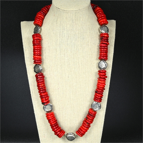 Rolled Coral Necklace