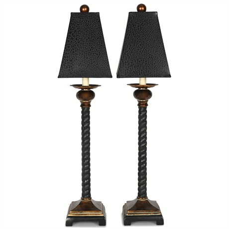 Uttermost Bellcord Buffet Lamps, Bronze Finish, Maker Marked