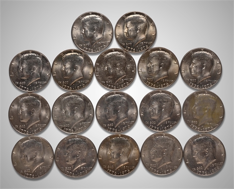 1976 (17) Kennedy Bicentennial Half Dollars