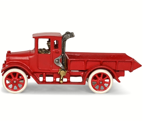 Arcade Cast Iron Mack Dump Truck – Marked, Restored Red, 1920s