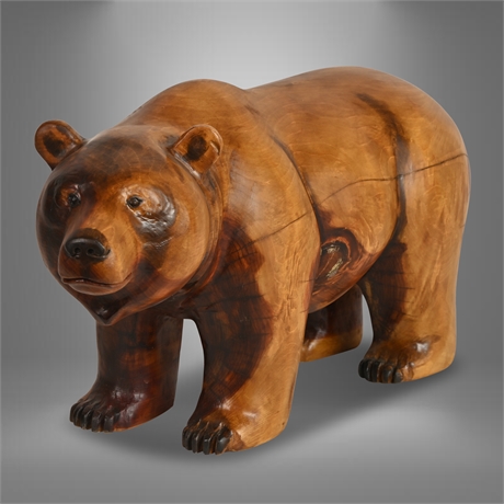22" Carved Bear Sculpture